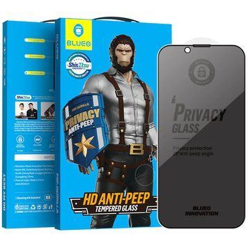 Захисне 2.5D скло Blueo Full Cover Anti-Peep для Apple iPhone 14 Pro Max (6.7") 57431 фото