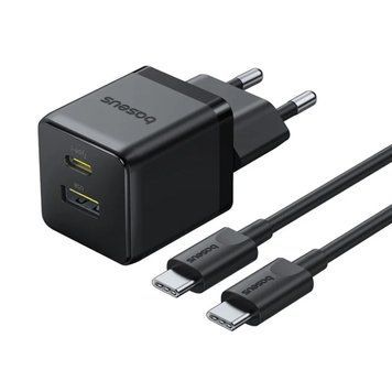 МЗП Baseus Palm Fast Charger 30W (1USB-A/1C) + кабель Type-C to Type-C (P1011160A) 78029 фото