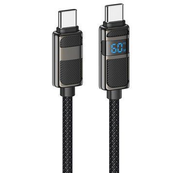 Дата кабель Hoco U137 Line with display Type-C to Type-C 60W (1.2m) 73872 фото