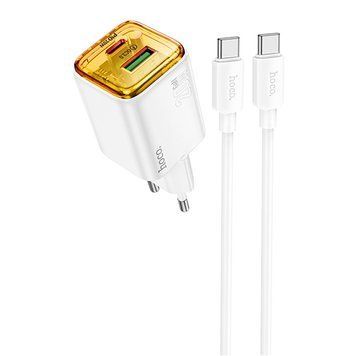 МЗП Hoco N52 Monsoon PD20W+QC3.0 (1USB-A/1C) + кабель Type-C to Type-C 76860 фото