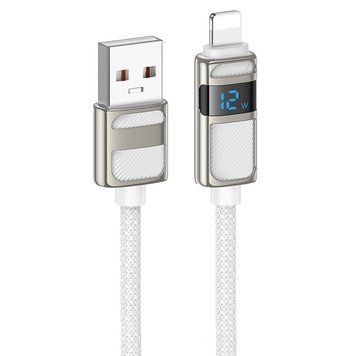 Дата кабель Hoco U137 Line with display USB to Lightning 2.4A/12W (1.2m) 73873 фото