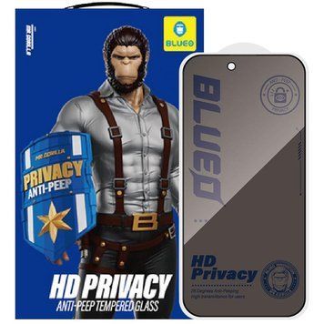Захисне 2.5D скло Blueo Full Cover Anti-Peep для Apple iPhone 17 Pro Max (6.9") 80607 фото