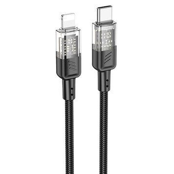 Дата кабель Hoco U129 Spirit Transparent Type-C to Lightning 27W (1.2m) 71090 фото