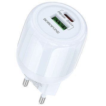 МЗП Borofone BA93A Lustrous PD20W+QC3.0 (1USB-A/1C) 76753 фото